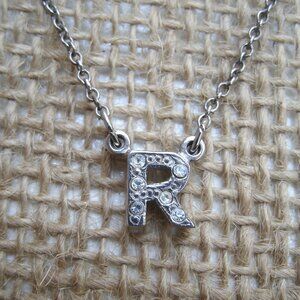 Vintage American Eagle R Initial Letter Necklace